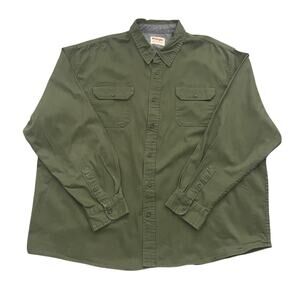 Wrangler authentics Mens Size 3XL Dark Green Long Sleeve Shirt